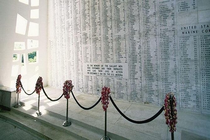 Arizona Memorial & Historic Honolulu City Tour from Waikiki Area - USS Arizona Memorial: looking down at the wreck and reading the names