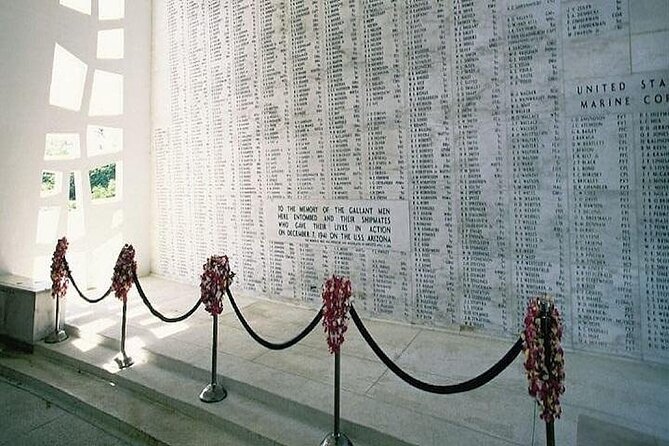 Battleships of WWII at Pearl Harbor from Waikiki - USS Oklahoma Memorial: Ford Island’s land-based reminder