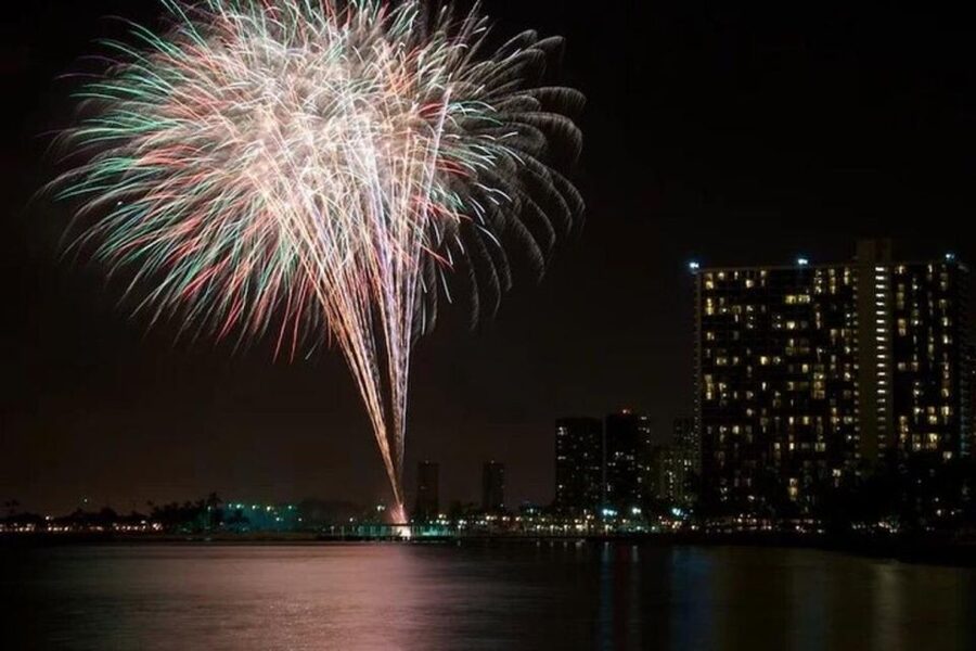 Board from Waikiki Beach: Friday Night Fireworks sail - Comfort and safety on a catamaran-style setup