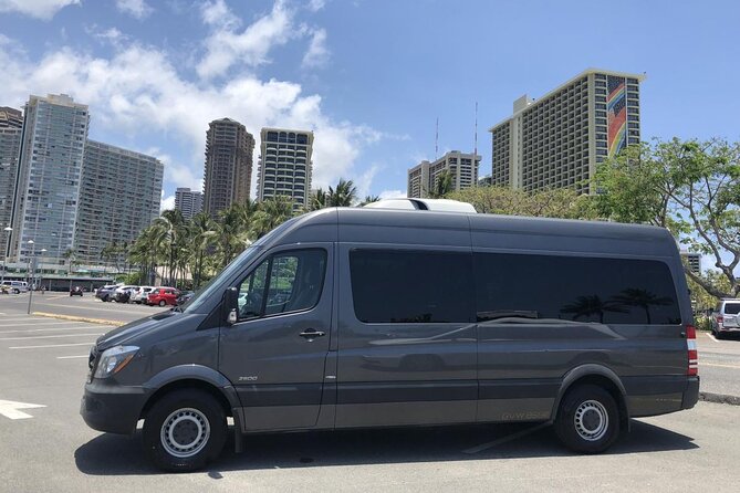 HNL Airport & Waikiki Private Transfer by Brand New Mercedes Van - How the pickup works at HNL (near luggage claim)