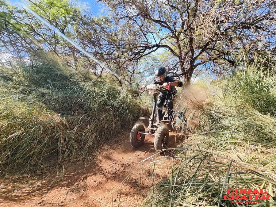 Oahu: Off road Stand-Up ATV and Sunset Snorkel Cruise - Coral Crater Stand-Up ATV: EzRaider power and a hands-on course