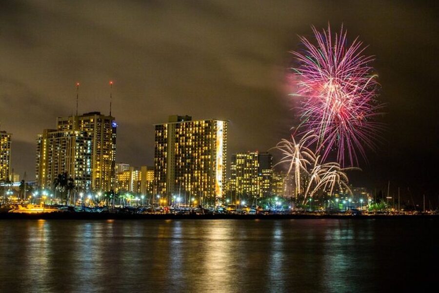 Oahu: Waikiki Friday Night Fireworks Catamaran (Wahine Koa) - From Ala Wai Boat Harbor: how the 2-hour cruise unfolds